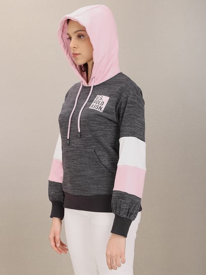 Buy U.S. Polo Assn. Grey Hoodie for Women's Online @ Tata CLiQ