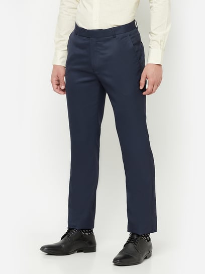 Buy Cantabil Men Blue Solid Formal Trousers Online at Best Prices in India  - JioMart.