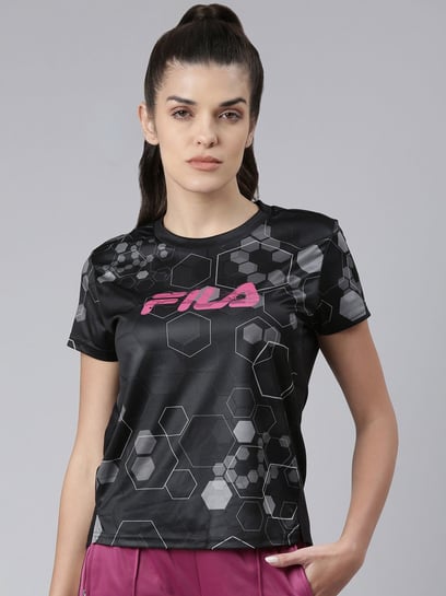 Pink and cheap black fila shirt