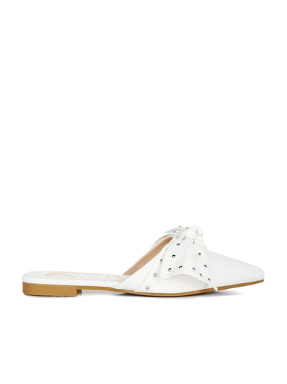 White pointed online mules