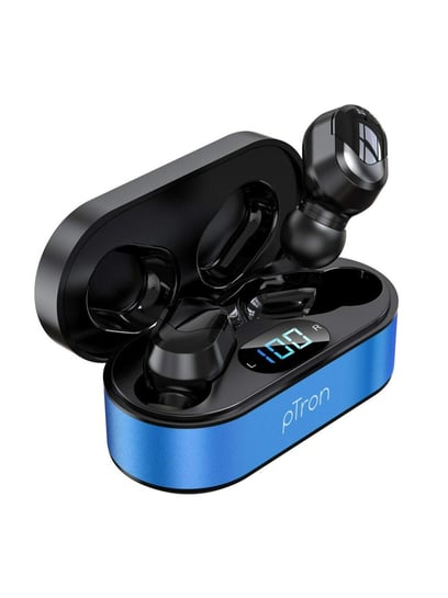 Buy PTron Bassbuds Wireless Bluetooth 5.0 Earbuds Blue Black