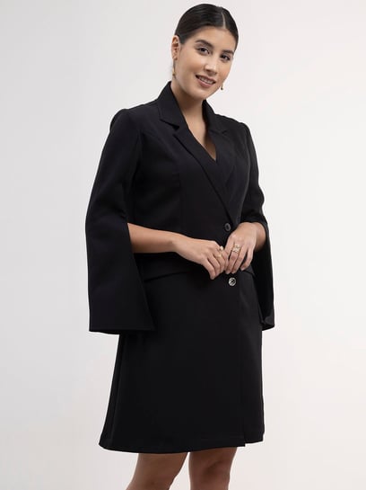 Satin blazer dress - Black - Ladies | H&M