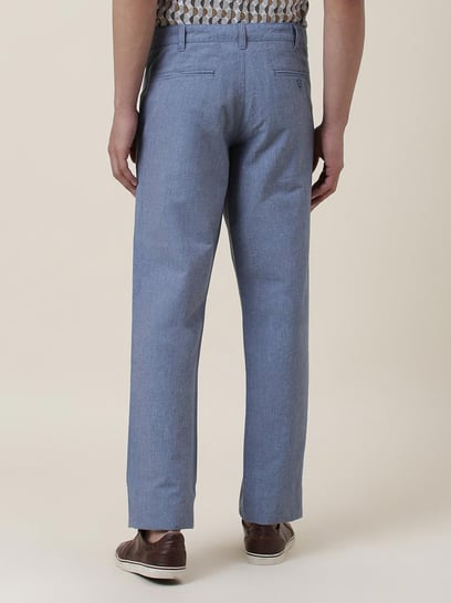 Buy Fabindia Black Slim Fit Flat Front Trousers for Men's Online @ Tata CLiQ