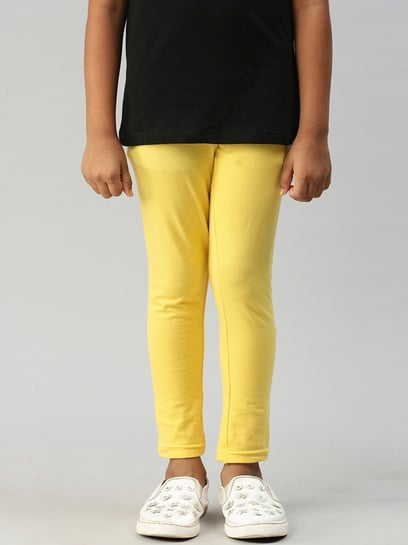 Buy Off White & Neon Yellow Leggings for Infants by NINO BAMBINO Online |  Ajio.com
