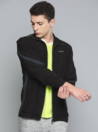Buy ALCIS Black Slim Fit High Neck Sports Jacket for Men's Online