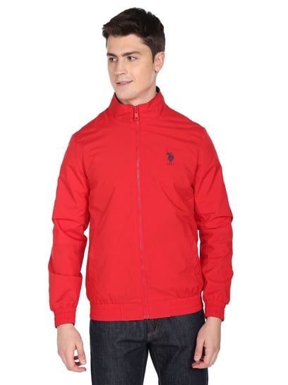 Red polo 2024 jacket men's