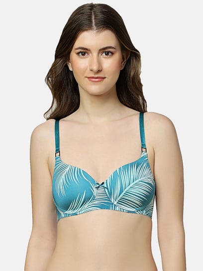 Buy Clovia Light Blue & Black Full Coverage Bra for Women Online @ Tata CLiQ