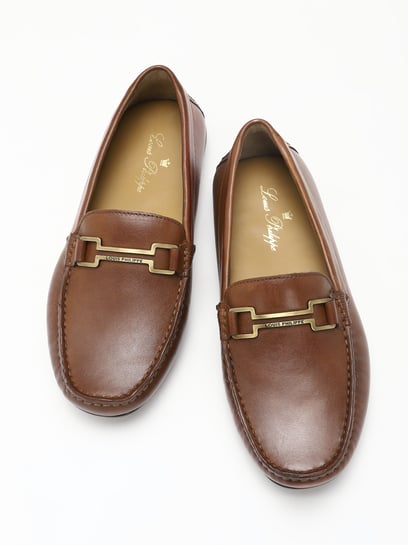 Buy online Louis Philippe Brown Leather Loafers from Casual Shoes