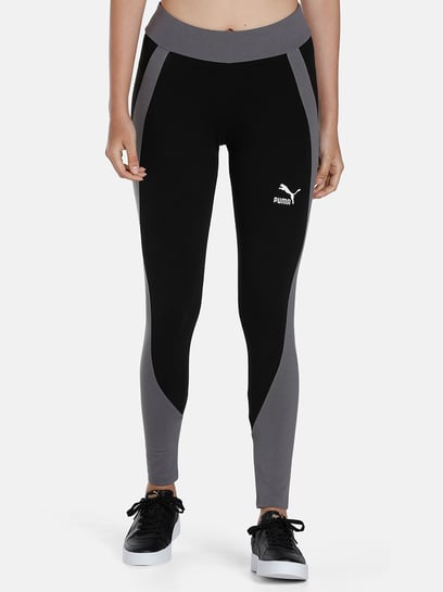 Buy Puma Black & Grey Color-Block Mid Rise Tights for Women Online @ Tata  CLiQ