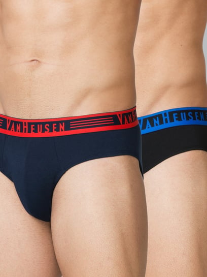 Buy Van Heusen Multi Cotton Regular Fit Briefs - Pack Of 2 for Mens Online  @ Tata CLiQ