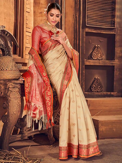 Buy KARAGIRI Red & Gold Toned Bandhani Printed Saree - Sarees for Women  19341140 | Myntra