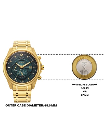 Buy Online Titan Regalia Premium Green Chrono Stainless Steel Strap watch  for Men - 1830ym02