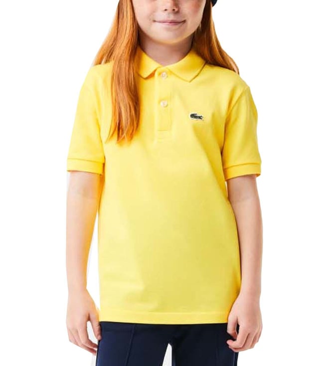 Buy Lacoste Kids Yellow Regular Fit T-Shirt Online @ Tata CLiQ Luxury