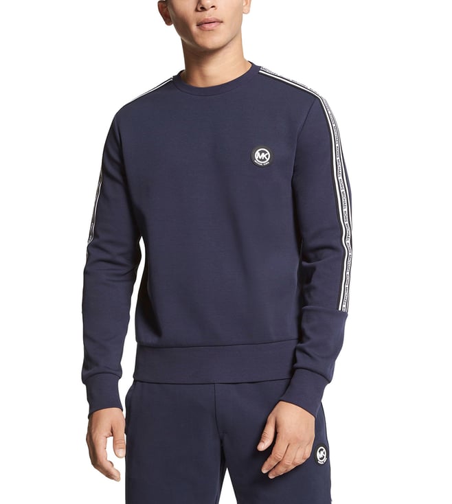 Buy MICHAEL Michael Kors Blue Logo Tape Regular Fit Sweatshirt for Men  Online @ Tata CLiQ Luxury