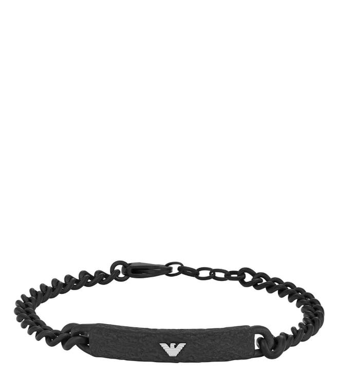 Buy Emporio Armani Mens Stainless Steel Chain Bracelet With Logo Detail  One Size Stainless Steel no gemstone at Amazonin