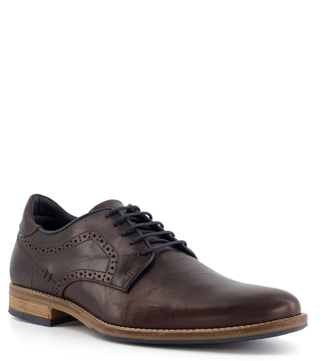 Buy Dune London Dark Brown BRAMPTON Piped Gibson Derby Shoes for Men