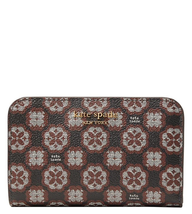 Buy Kate Spade Brown Monogram Coated Canvas Compact Wallet for Women Online  @ Tata CLiQ Luxury