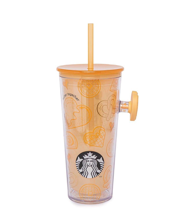 Starbucks Cold Cup Butter Together 16 oz Yellow Heart Valentine 2023 Cute  Charm