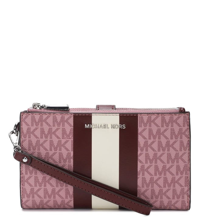 Buy MICHAEL Michael Kors Royal Pink Multi Logo Wristlet for Women Online @  Tata CLiQ Luxury