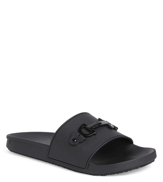 Women's Carissa Woven Slide Sandals - A New Day Black 7 - Walmart.com