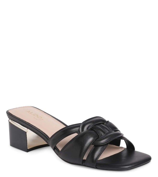 Chunky heel slide online sandals