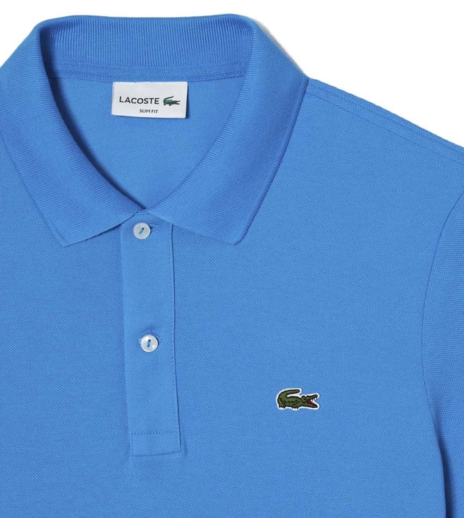 Buy Lacoste Blue Slim Fit Polo TShirt for Men Online Tata CLiQ Luxury