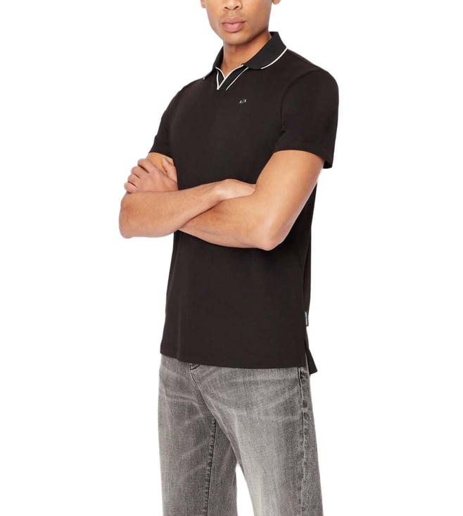 Buy Armani Exchange Black Logo Slim Fit Polo T-Shirt for Men Online @ Tata  CLiQ Luxury