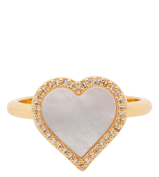 Kate Spade Clear & Gold Take Heart Ring