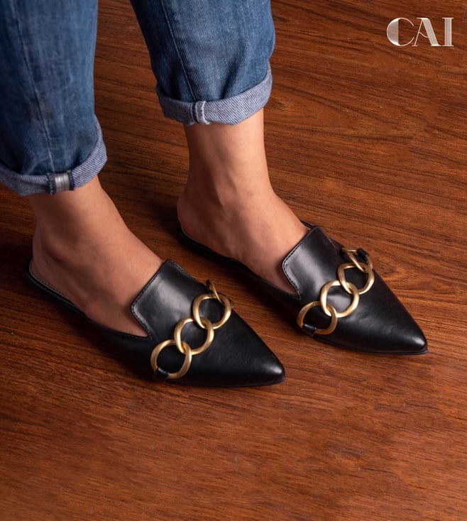 Black and gold mules online