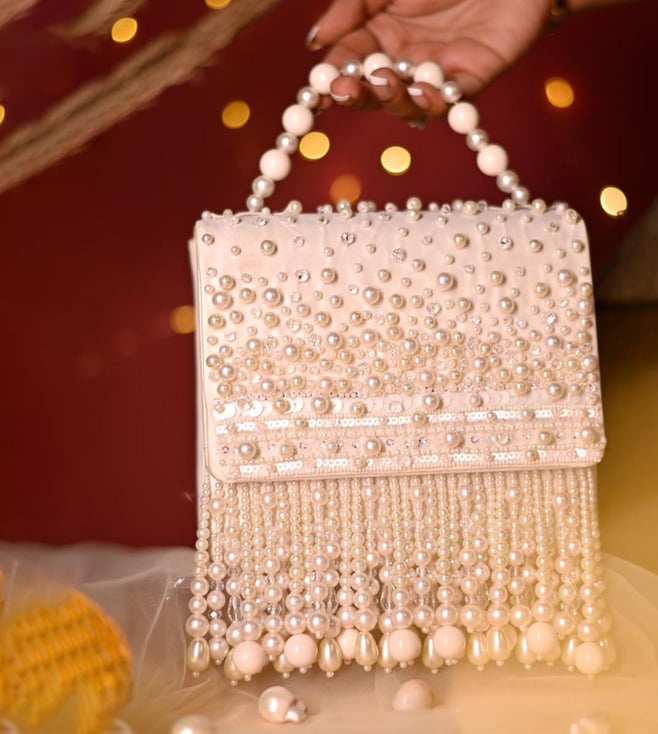 Buy House of Vian Golden Embellished Bahaar Clutch Online @ Tata CLiQ Luxury