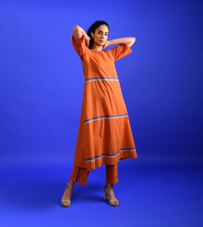 Buy RIAS JAIPUR Bright Orange Popsicle Co ord Set for Women Online ...