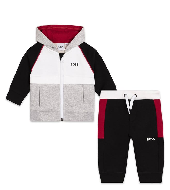 Grey and red hugo boss online tracksuit