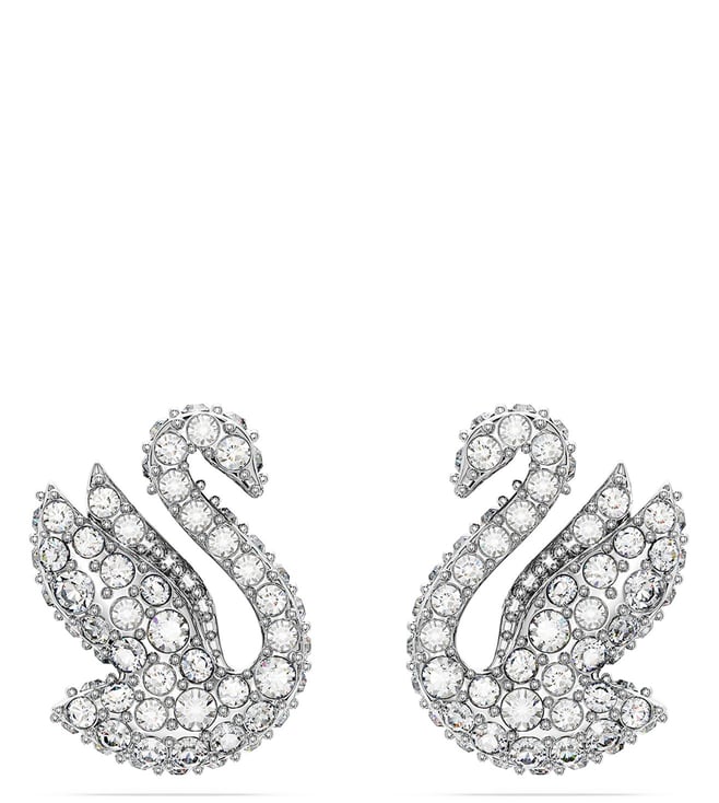Swan Stud Earrings Swan, Black, Rose Gold-Tone Plated 5684608 | Swarovski -  Four Seasons Jewelry