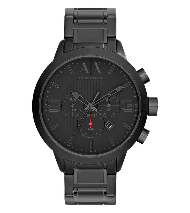 Armani exchange chronograph black dial discount black ion-plated mens watch ax1277