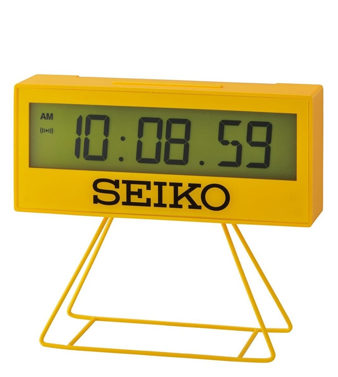 Seiko Yellow Elegant Vertical Small Digital Table Alarm Clock