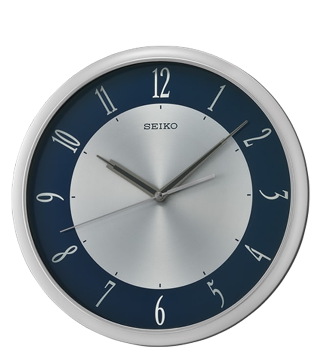 Seiko Silver Elegant Round Full Figure Medium Analog Wall Clock With Sweep  Movement