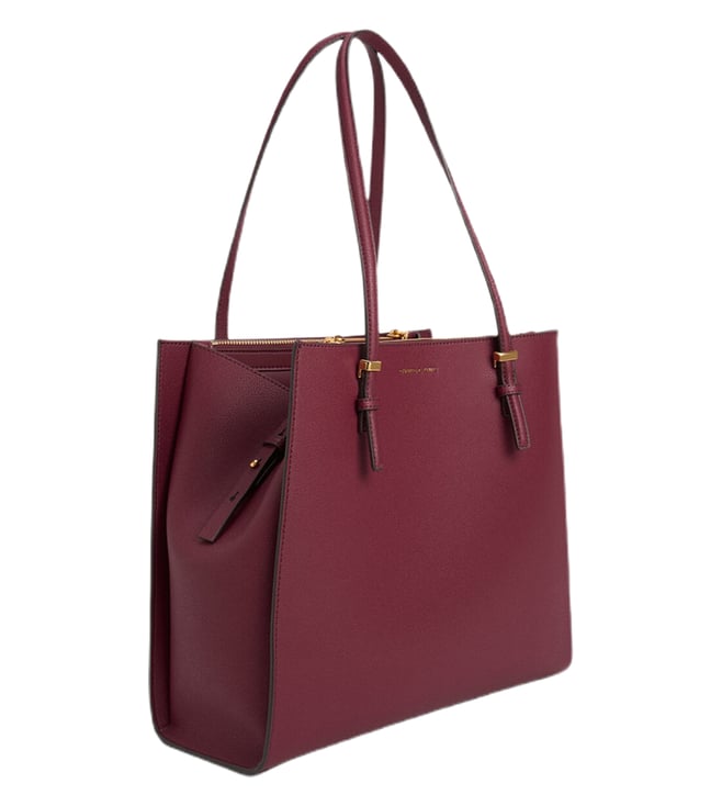 Charles & Keith Burgundy Extra Large Tote