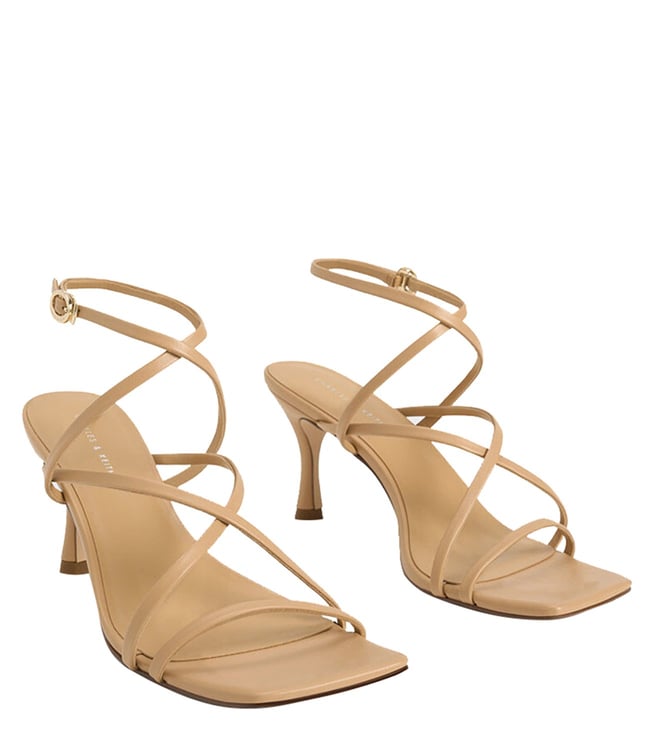 Buy Charles & Keith Chalk Linen Ruched Back Strap Sandals for Women Online  @ Tata CLiQ Luxury