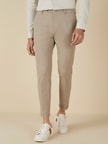 Buy WES Formals by Westside Navy Striped Carrot-Fit Trousers for Online @  Tata CLiQ